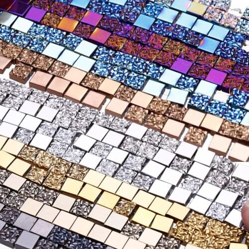 Natural Hematite Square Loose Pearls Plated Sharp Hematite Beads DIY Jewelry Making Bracelet Necklace Accessories 8x8x4mm