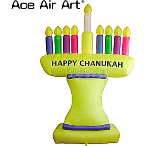 Continuous blowing inflatable Hanukkah Menorah for holiday decoration