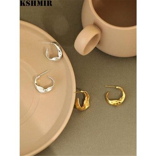 Kshmir New fashion concave convex surface fashion ear ring Design geometric earring compact earring 2020