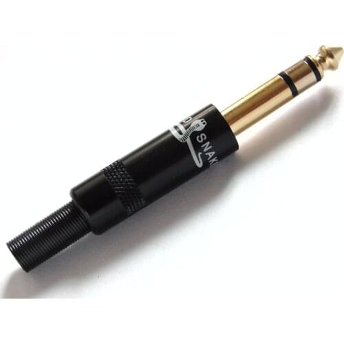 Wholesale 5pcs/lot male 1/4" stereo 6.35mm PLUG FOR MIC Microphone Speaker 500013-1