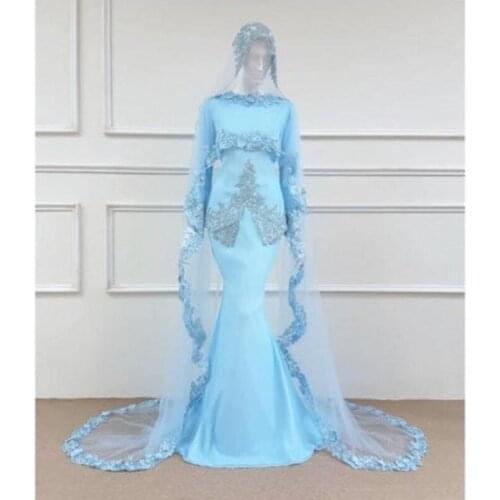 Saudi Arabic Evening Dress Blouse And Skirt 2 Pieces Evening Dresses Peplum vestidos de fiesta de noche Gorgeous Formal Dress