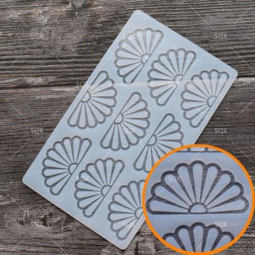Hollow Fan Shape Silicone Chocolate Mold Silicon Mould for Fondant Cake Decoration SA66