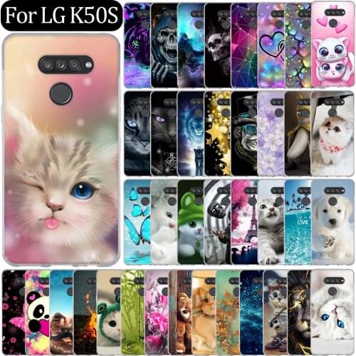 For LG K50S Cover Silicone Phone Case For LG K50S K5 0 K 50s Back Cover Capa Cute Cartoon Anime Cat Bumper Coque Protective Bag