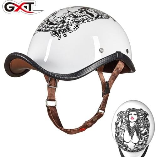 GXT Motorcycle Helmet Vintage Retro Scooter Half Helmet Casco Moto Helmet Moto Capacete Motorbike Riding Helmet