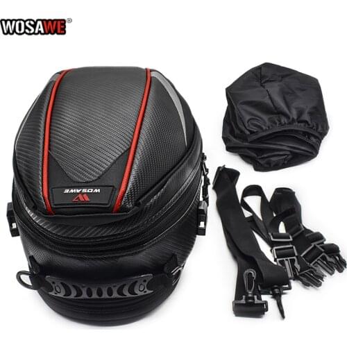 WOSAWE Motorcycle Waterproof Back Seat Bag Durable Rear Motorcycle Seat Bag High Capacity Rider Luggage saddle tank Tail Bag