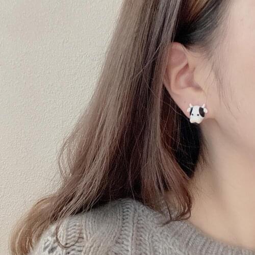 Womens Stud Earrings Fine Cute Lovely Little Zodiac Cow Earrings Party Girl Jewelry Accessories Gift Chinese Year Of OX