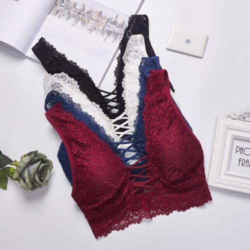 2019 Women Intimates Lace Push-up Bra Padded Vest Bralette Crop Tops Underwear