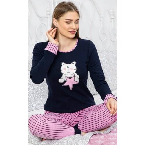 Women CATS Printed İnterlok Pajamas set