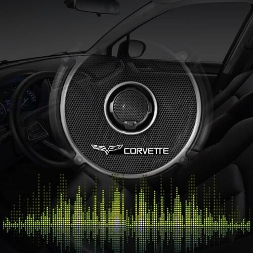 10pcs 3D aluminum speaker stereo speaker badge emblem Sticker for Chevrolet Corvette Accessories Car Styling
