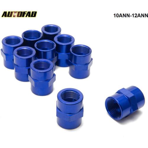 10PCS/LOT Fitting Flare Reducer Female -12 AN to Female -10 AN Blue AF-10ANN-12ANN
