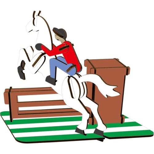 3D wooden three-dimensional jigsaw puzzle DIY simulation model equestrian pen holder childrens toy gift