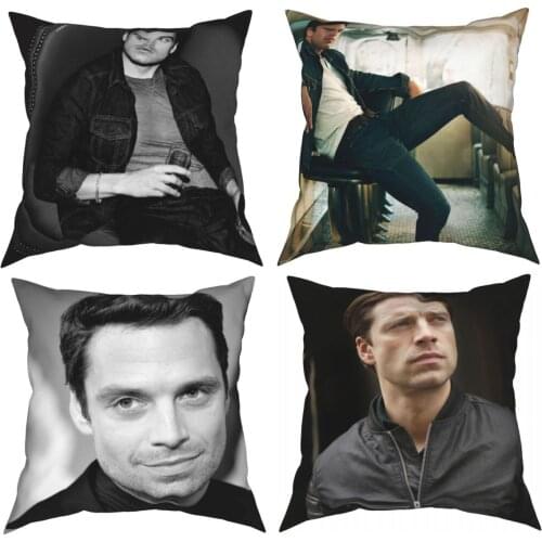 4PCS Sebastians Stan Pillow Case Cushion Soldier Body Pillow Cover Polyester Home Car Sofa Decor