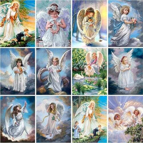 5D Diamond Painting Butterfly Fairy Diamond Embroidered Angel Full Round Square Resin Mosaic Religion Picture Home Decoration
