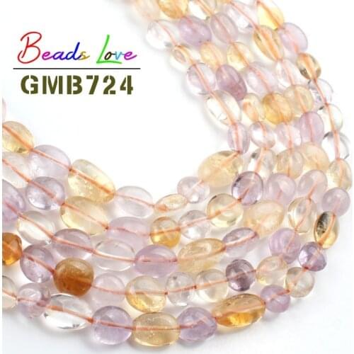 8-10MM Natural Mixed Crystal Quartz Stone Loose Spacer Irregular Beads for Jewelry Making Diy Bracelet Necklace Wholesale 15