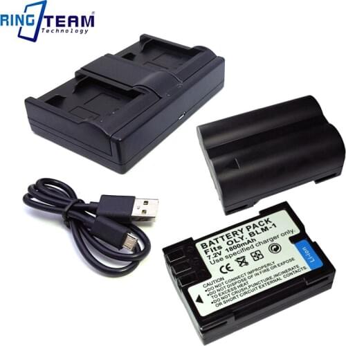 BLM-01 PS-BLM1 Battery 2x & Dual Charger for Olympus C-5060 C-7070 C-8080 E-1 E-3 E-30 E-300 E-330 E-500 E-510 E-520 SLR Cameras