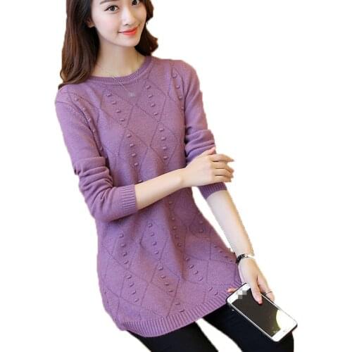 B2486 2021 spring and autumn new Korean version loose womens fashion round neck thin section pullover sweater cheap wholesale