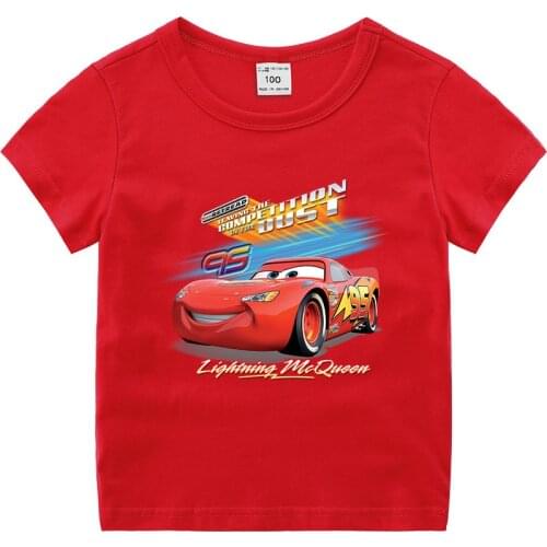 Disney Mcqueen Cars T-shirt Summer Cartoon Print Baby Boy Short Sleeve Top T-shirt Children Toddler Girl T-shirt Casual Kids
