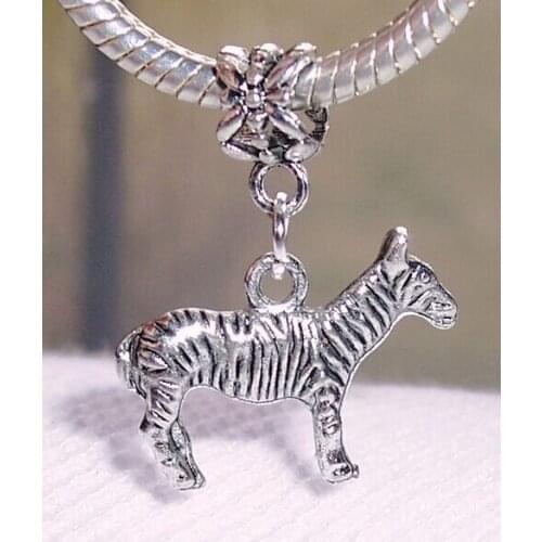 Hot Wholesale Fashion Jewelry 100Pcs Zebra Animal Charm Pendant Bracelets&Necklaces Jewelry Fitting