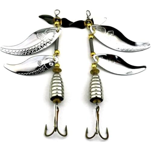 HENGJIA 1PC Rotating Double Sequin Bait 10CM-14.6G Artificial Bait Hard Spinner Lure Fishing Tackle
