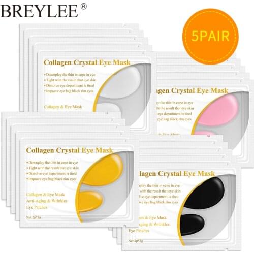BREYLEE Collagen Eye Serum Eye Mask Puffiness Eye Patch Face Anti Wrinkle Anti-aging Sheet Mask Skin Care 10pcs=5pairs