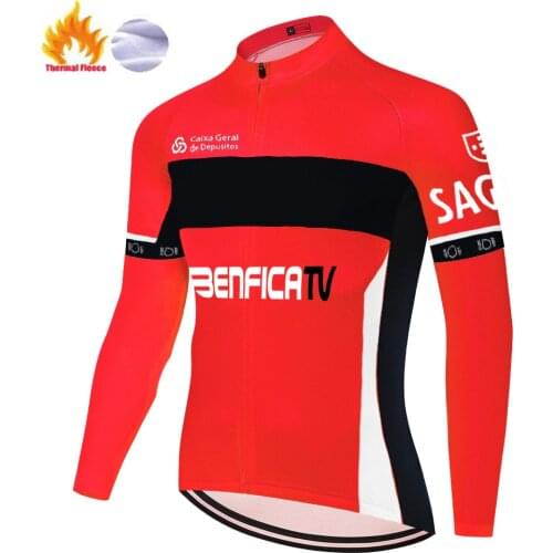 2020 BENFICA team Lisboa cycling jersey long sleeve Winter Thermal Fleece cycling clothing Men ropa ciclismo hombre