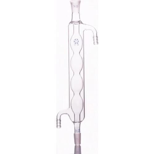 Allihn condenser 200mm/14*2,Condensation length 200mm,Condenser Allihn with bulbed inner tube,standard ground mouth 14/23