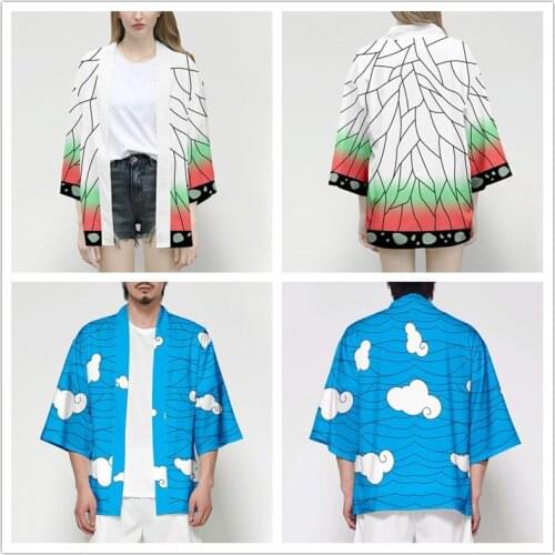 Anime Kimetsu no Yaiba Demon Slayer Cosplay Costume Kamado Tanjirou Nezuko Zenitsu Tomioka Kimetsu no Yaiba Men Women Kimono