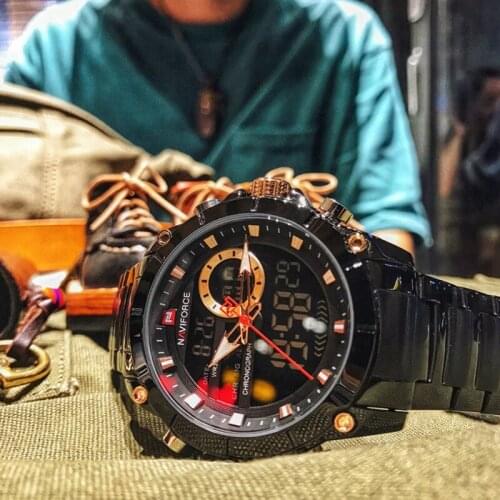 Men Watch Top Brand Luxury NAVIFORCE Analog Digital Watches Men’s Stainless Steel Military Sports Male Clock Relogio Masculino