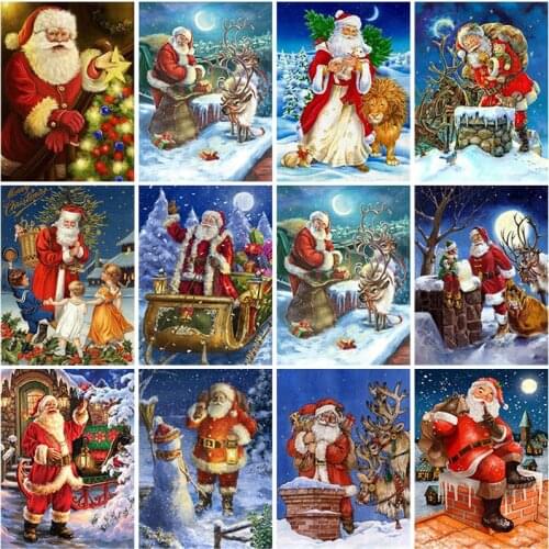 DIY Santa Claus 5D Diamond Painting Full Round Drill Cartoon Christmas Gift Diamond Embroidery Mosaic Cross Stitch Home Decor