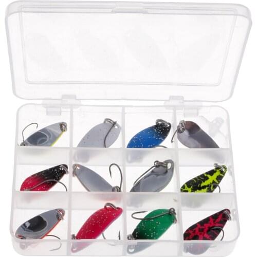 Metal Fishing Lure Kit Hard Bait Sequin Spoon Paillette Crankbait 3g Fishing Tackle