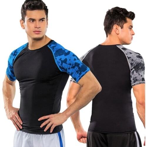 New Fahion Men Running T Shirt Men O-neck T-shirt Bodybuilding Sport Shirts Tops Gym Men Tees