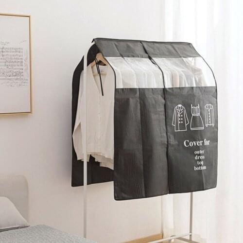 Newest Arrival Dust-proof Clothes Cover Home Storage Non-woven Hanging Garment Bag Wardrobe Organizer