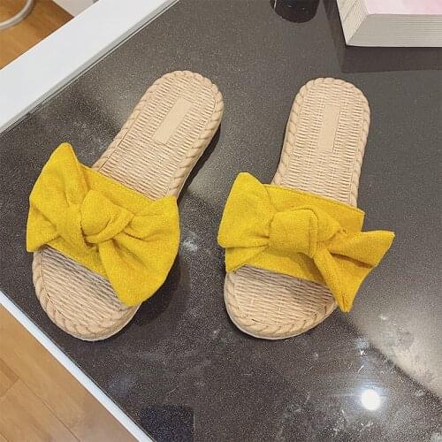 Women Bow Torridity Sandals Slipper Flat Shoes Summer Indoor Outdoor -flops Beach Shoes New Fashion Female Casual Chanclas Mujer
