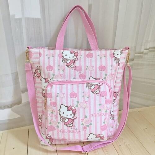 Sanrio Hello Kitty PU Girl Backpack Melody Portable Messenger Bag Shoulder Bag Student Tutorial Bag