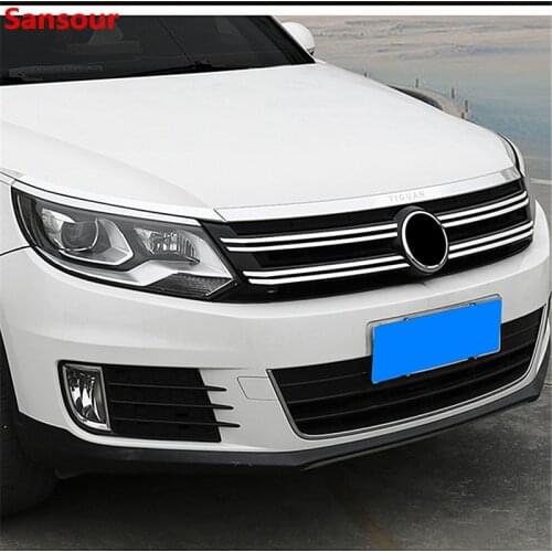Sansour headlight eyebrow stickers body mid-net bright trim modified special decorative for Volkswagen vw Tiguan 2010-2017