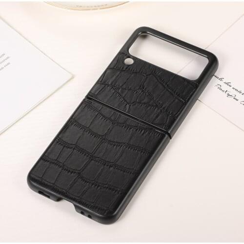 For Samsung Z FLIP3 Folding Screen Phone Case Leather Protective Cover for Galaxy ZFLIP3 Crocodile Pattern Sticker Leather Cases