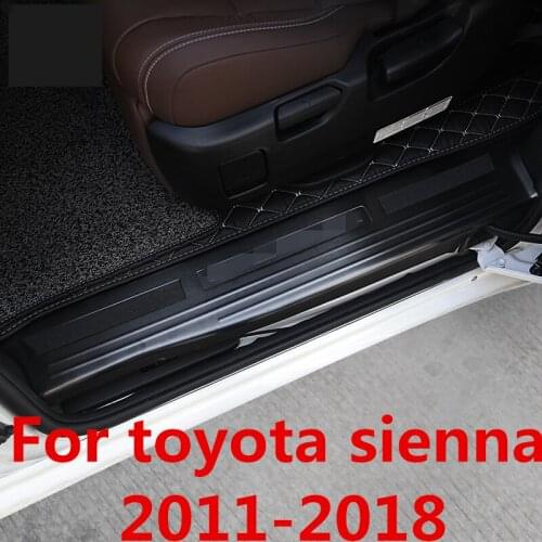 Stainless steel welcome pedal refires door sill strip parts Interior decoration Auto Accessories For toyota sienna 2011-2018