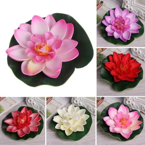 1PC Artificial Fake Floating Flowers Lotus Water Lily Plants Garden Tank Pond Decor Weddings Party Decoration