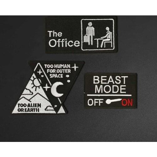 1pcs High Quality Iron On Punk letter DIY Applique Embroidered Embroidery Patch Sew On Bags Patch for Clothes Patches