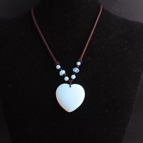 1PC Heart quartz stone necklace natural crystal necklace Beads Energy Women Necklace Women jewelry choker dropship suppliers