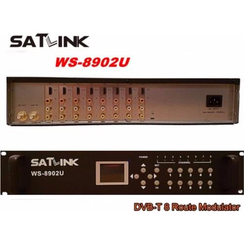 100% Original SATLINK WS-8902U DVB-T 8 Route Modulator HD 1080P MPEG4 HD-MI/AV Analogue Source to DVB-T Channel