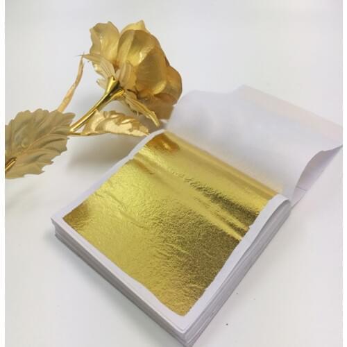 100pcs 8 * 8.5cm 14x14 cm golden silver aluminum foil paper leaf board bronzing DIY craft decoration design