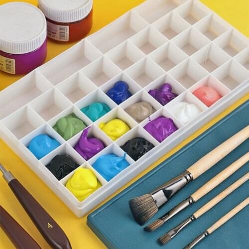 12/24/36/48 Grid Plastic Paint Box Watercolor Gouache Flip Cover Soft Cover Transparent Square Paint Transparent Color Box
