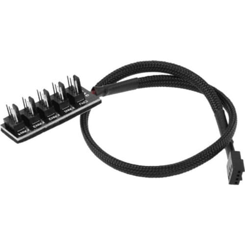 2PCS 1 To 5 4-Pin 3Pin Molex TX4 PWM CPU Cooling Fan Adapter Splitter Braided Power Cable