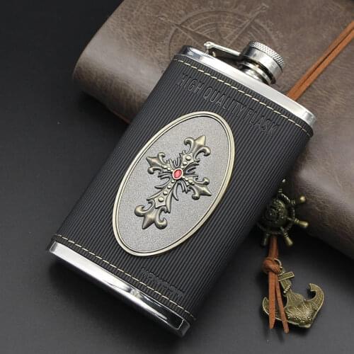 304 flagon portable 5 oz stainless steel portable outdoor flagon small black cross bottles