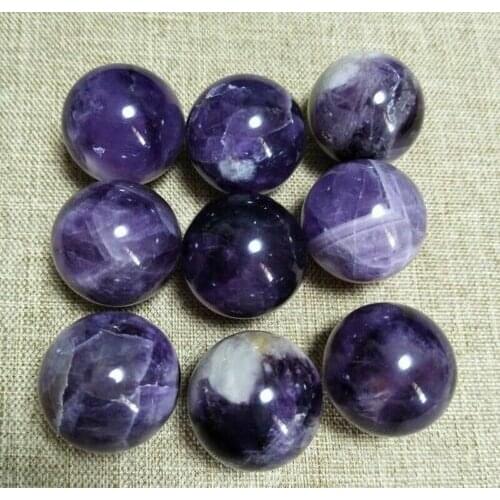 9pcs Natural Dreamy Amethyst Sphere Quartz Crystal Ball Healing