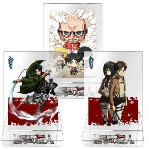 Anime Attack on Titan Mikasa Ackerm Ymir Sasha Blaus Acrylic Stand Figure Model Plate Display Decor Mobile Phone Holder Gifts