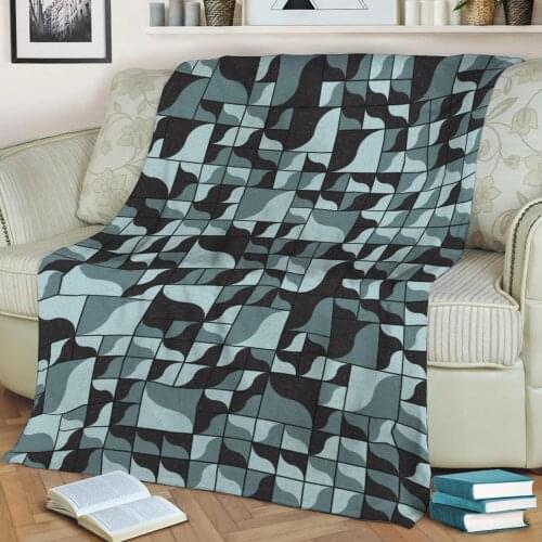 Abstract Geometric Pattern 3D Printed Velvet Plush Throw Fleece Blanket Bedspread Sherpa Blanket Home Decora