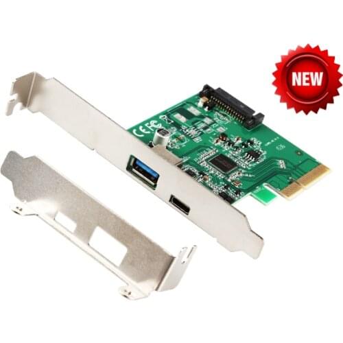 Free Shipping10Gbps USB 3.1 Type-A + Type-C PCI-e Controller Card PCI Express 4x to USB3.1 Type C + A Converter Adapter