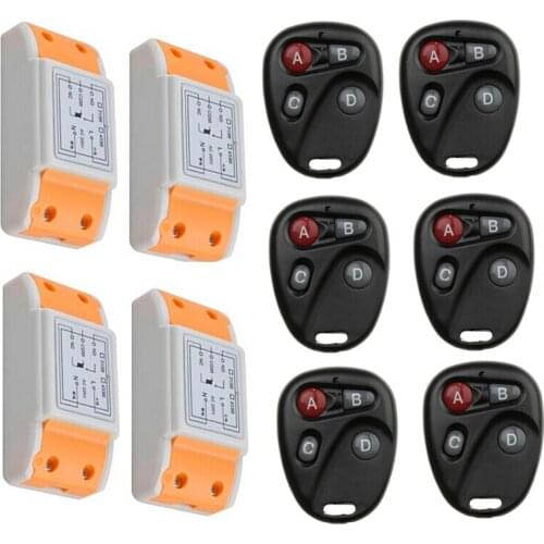 220 v 1 ch wireless remote control switch 4 piece receiver +6 piece transmitter light /lamp